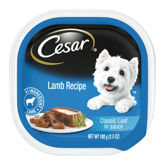 Cesar Classic Loaf in Sauce Adult Wet Dog Food Lamb, 3.5-oz, Cesar