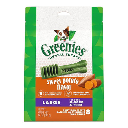 Greenies Dog Dental Treats Sweet Potato, Large, 8 ct, 12 oz, Greenies