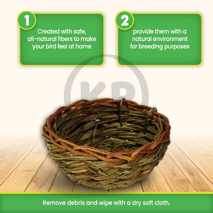 Prevue Pet Products Canary Twig Nest Mat Grass, Bamboo, 4.5 In X 2.75 in, Prevue Pet Products