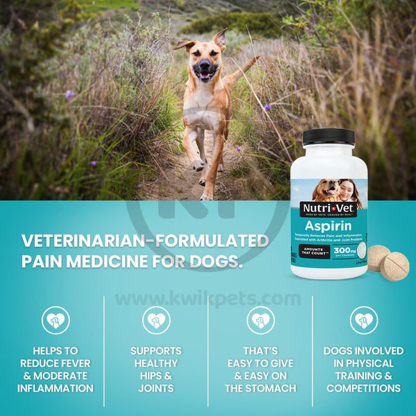 Nutri-Vet K9 Aspirin Liver Chewables Medium/Large Dog 75ct, Nutri-Vet