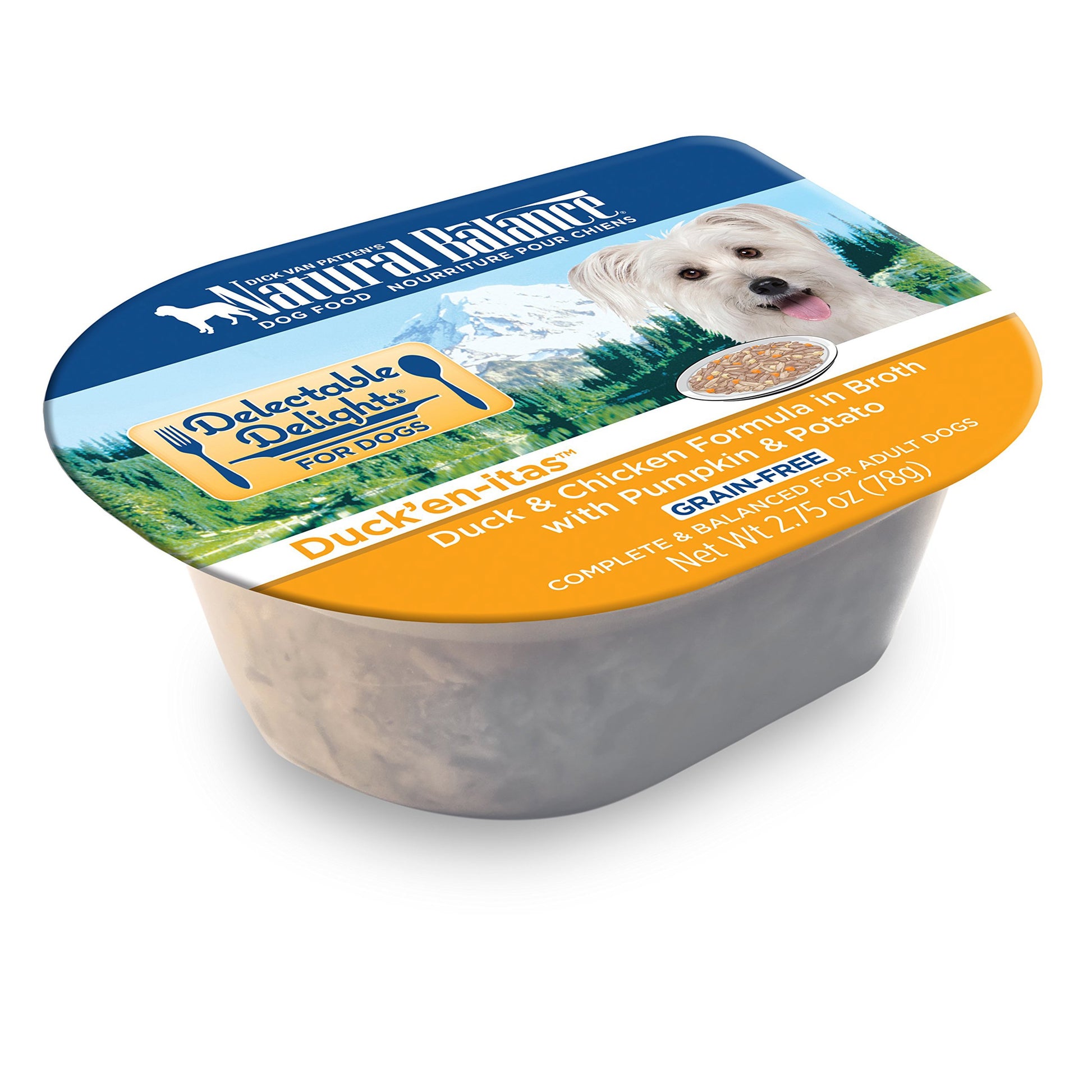 Natural Balance Pet Foods Delectable Delights Wet Dog Food Duck'en-itas in Broth, 2.75 oz, Natural Balance