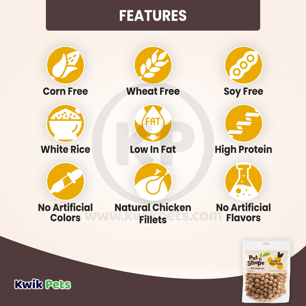 Features of Pet 'n Shape Chik 'n Rice Balls Crunchy Dog Treats 16-oz