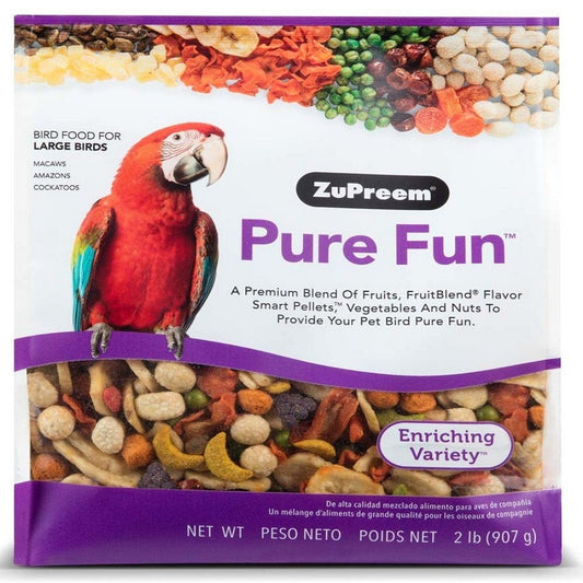 ZuPreem Pure Fun Bird Food for Large Birds 2 lb, ZuPreem