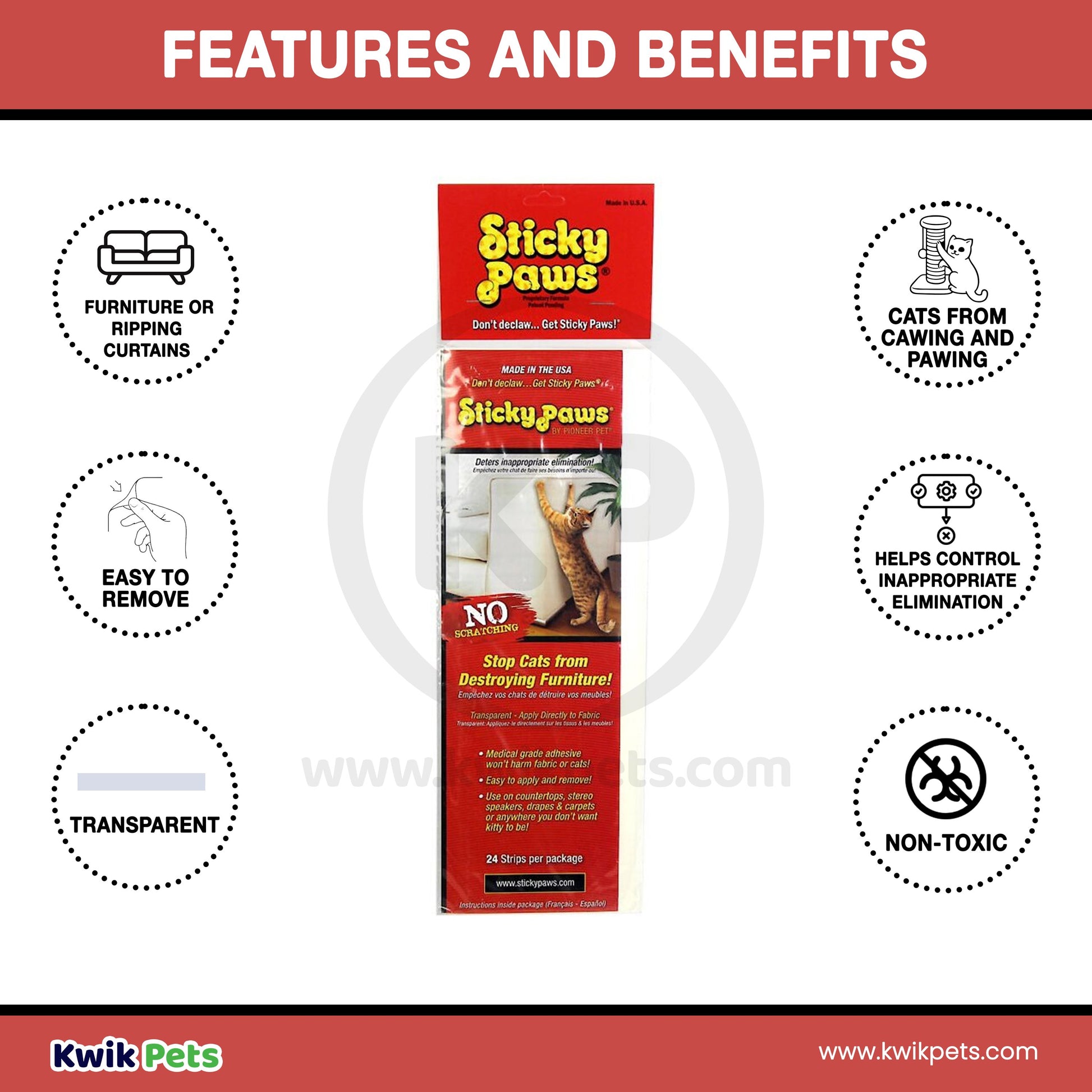 Pioneer Pet Sticky Paws Strips 24 count, Pioneer Pet