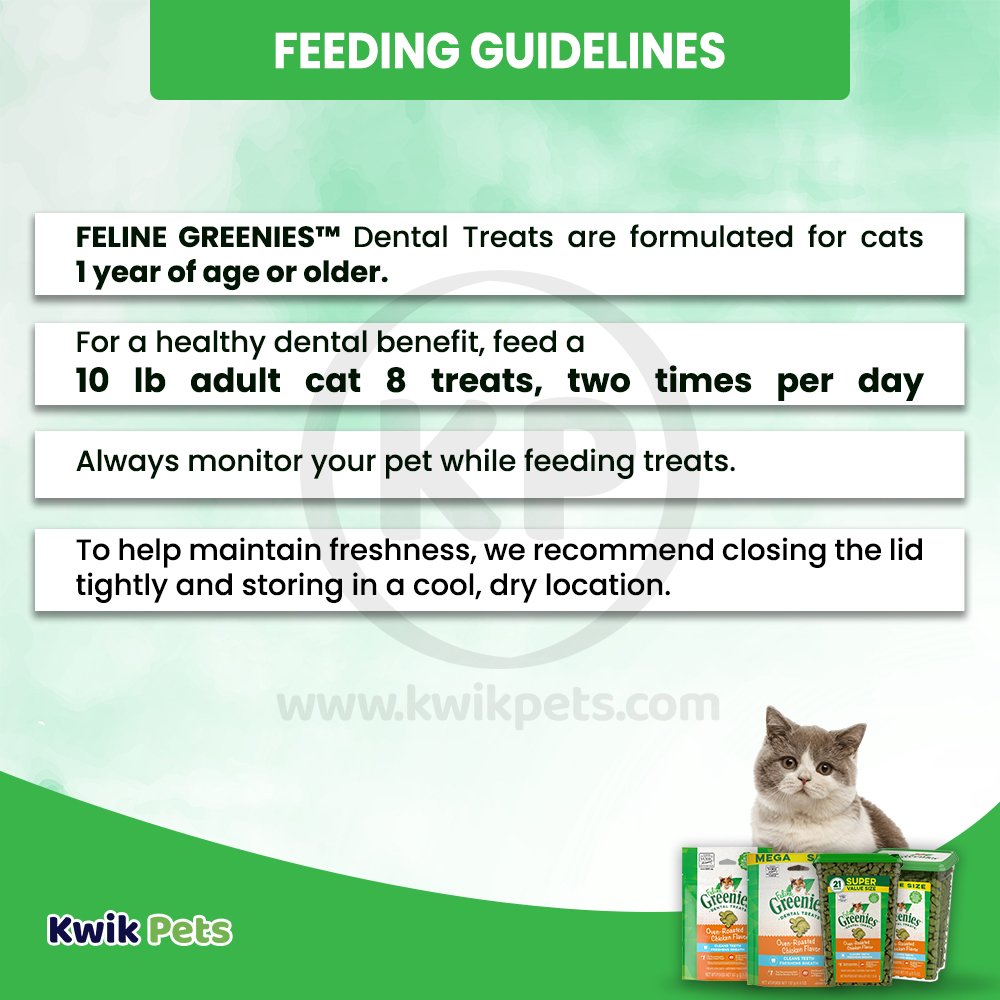 Greenies Feline Adult Cat Dental Treats Oven Roasted Chicken, 9.75 oz, Greenies