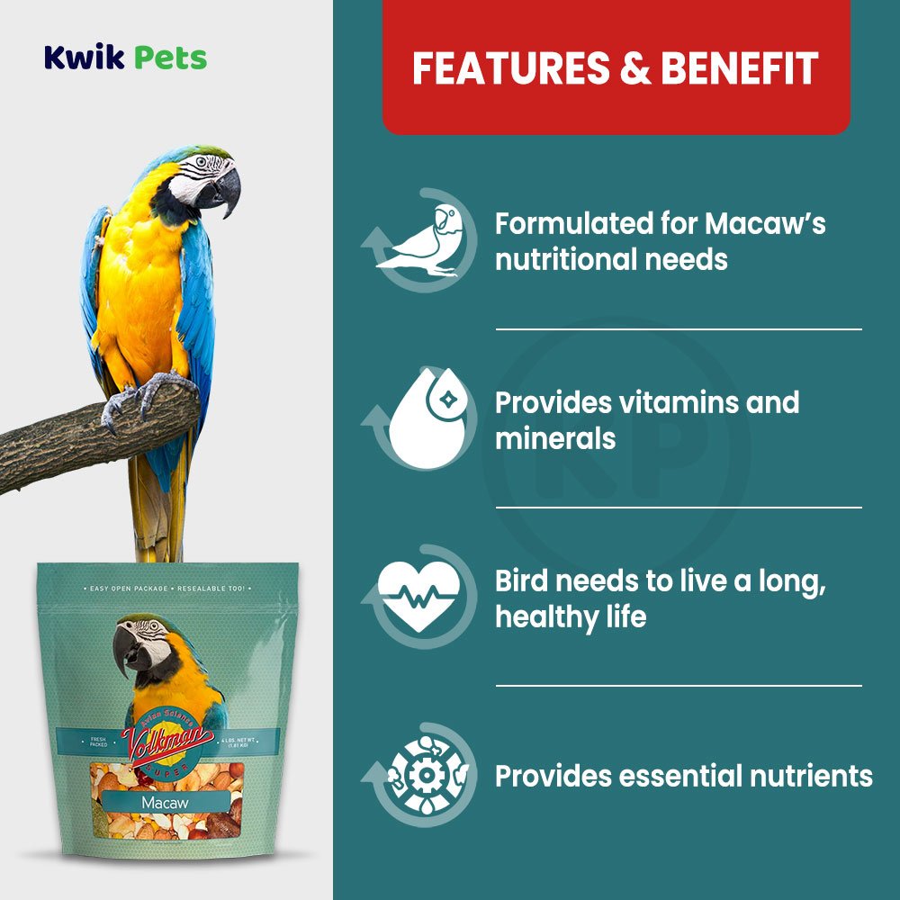 Volkman Seed Company Avian Science Super Macaw Bird Treat, 4 lb, Volkman