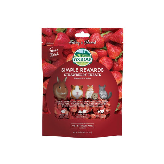 Oxbow Animal Health Simple Rewards Freeze Dried Strawberry Small Animal Treats 0.5 oz, Oxbow