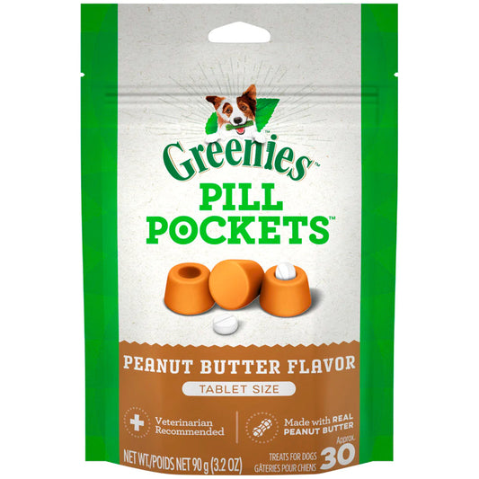 Greenies Pill Pockets for Tablets Peanut Butter, 30 ct, 3.2-oz, Greenies
