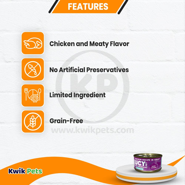 Features - Lucy Pet Products Kettle Creations Adult Wet Cat Food Chicken 2.47-oz