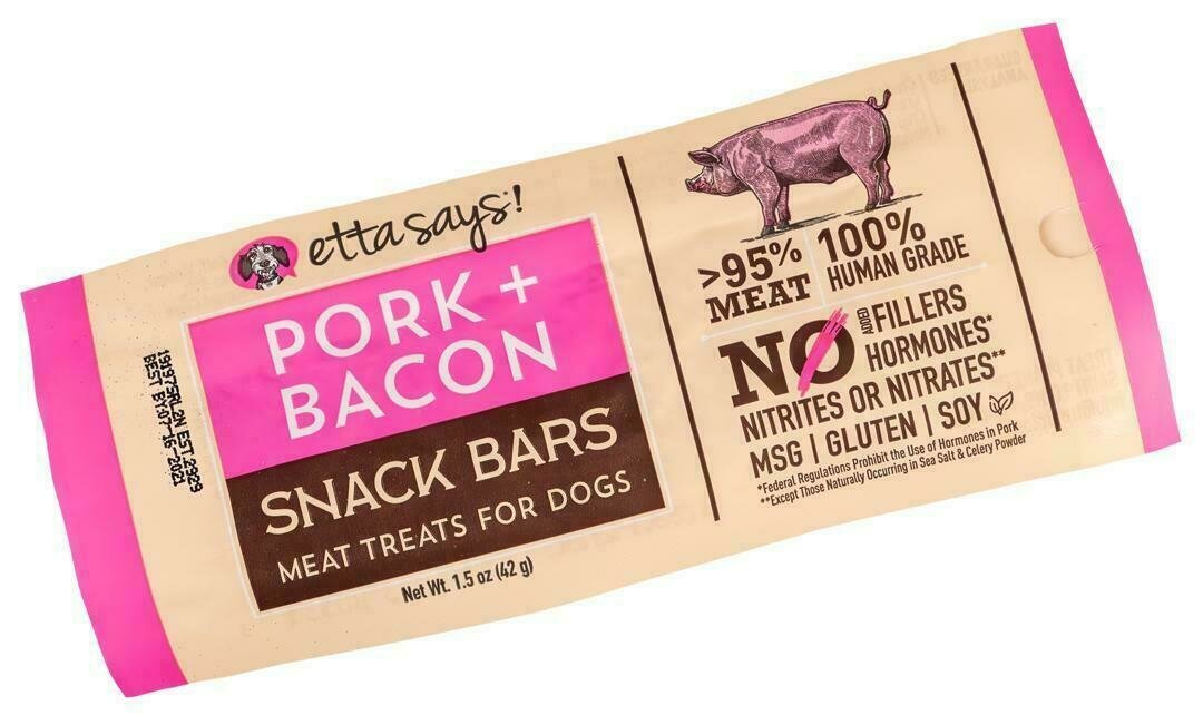Etta Says! Meat Treats For Dogs Pork & Bacon 1.5 Oz, Etta Says