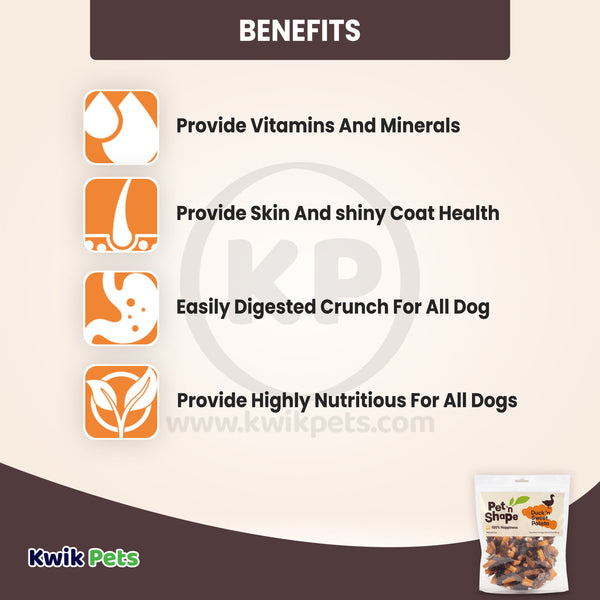 Benefits of Pet 'n Shape Duck 'n Sweet Potato Jerky Dog Treats 16-oz