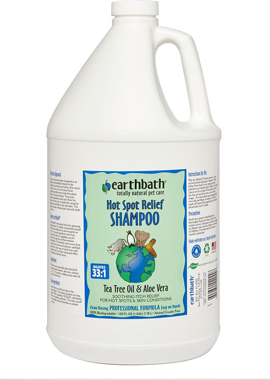 Earthbath Hot Spot Relief Shampoo Tea Tree & Aloe Vera 1gal, Earthbath