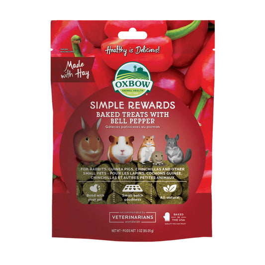 Oxbow Animal Health Simple Rewards Baked Small Animal Treats w/Bell Pepper, 3 oz, Oxbow