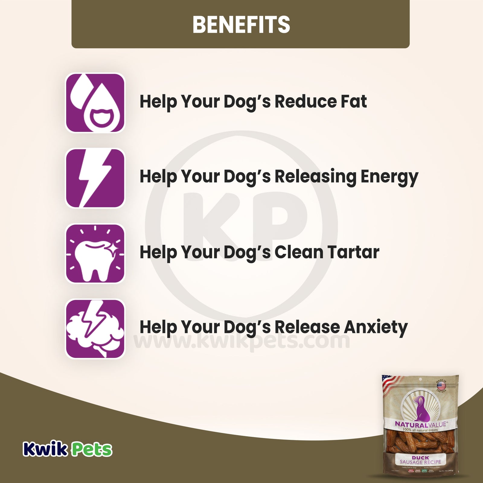 Benefits of Loving Pets Natural Value Duck Sausages Dog Treat 13-oz