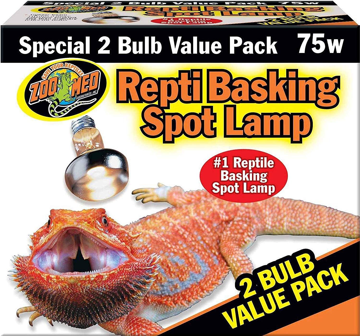 Zoo Med Repti Basking Spot Lamp 75W 2pk, Zoo Med