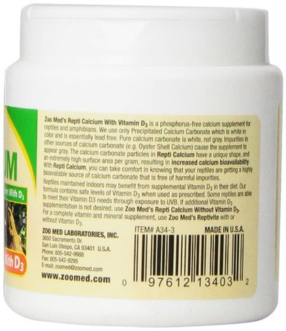 Zoo Med Repti Calcium with D3 Ultra Fine 3oz, Zoo Med