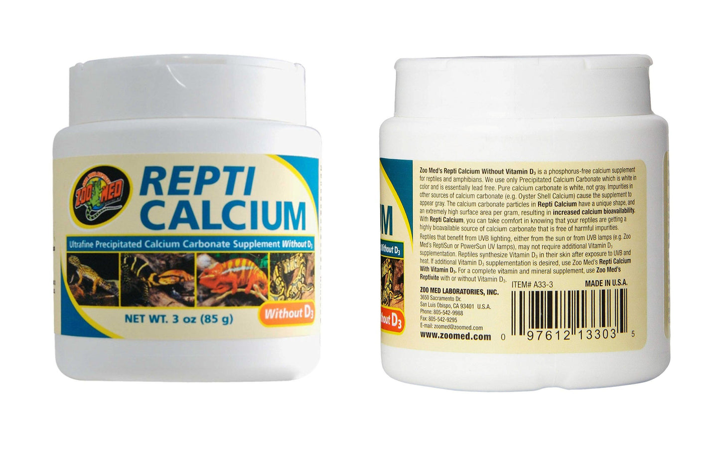 Zoo Med Repti Calcium without D3 Ultra Fine 3oz, Zoo Med