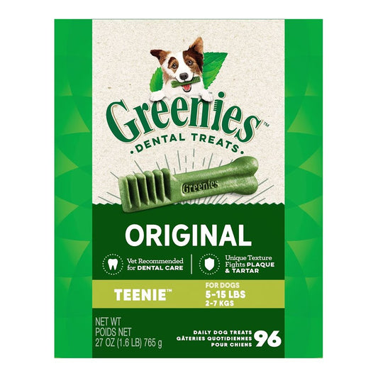 Greenies Original Dog Dental Treat 27 oz, 96 ct, Teenie, Greenies