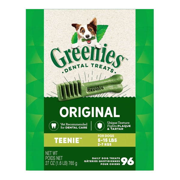 Greenies Original Dog Dental Treats Teenie 27-oz 96 Count