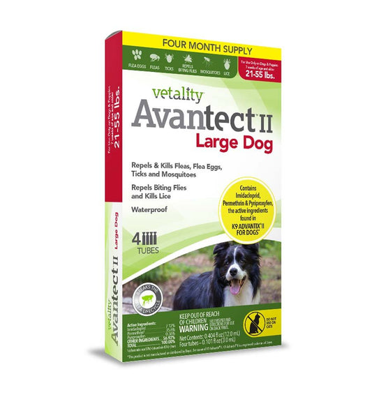 Vetality Avantect II Flea & Tick For Dogs 0.404 fl oz, 4 ct, Vetality