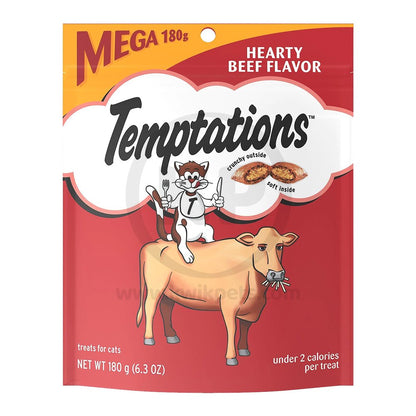 Temptations Classics Crunchy & Soft Adult Cat Treats Hearty Beef, 6.3-oz, Temptations