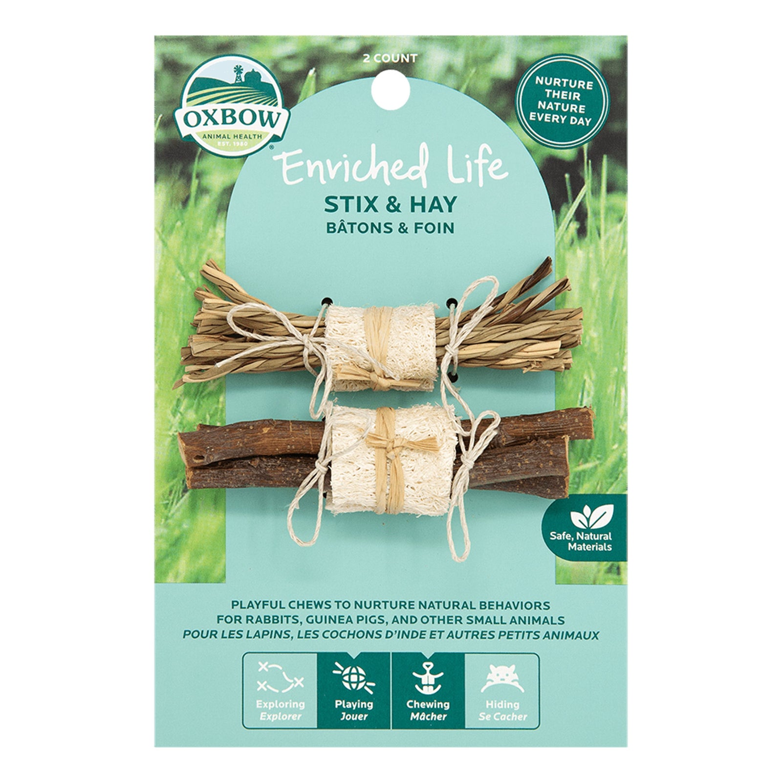 Oxbow Animal Health Enriched Life Stix & Hay Small Animal Toy, One Size, Oxbow