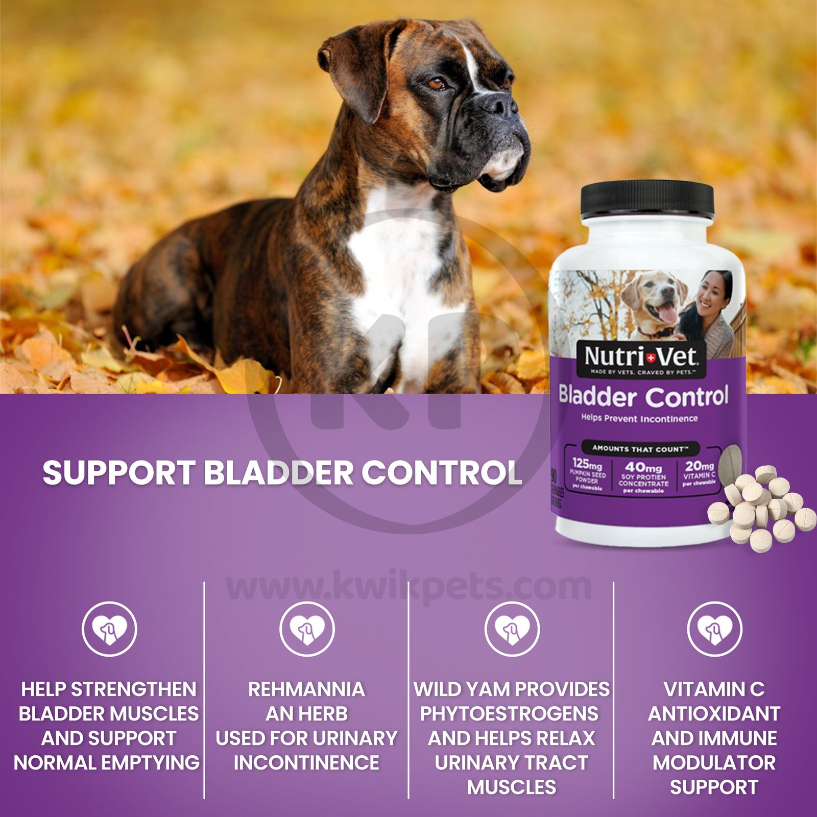 Nutri-Vet Bladder Control Liver Chewables for Dogs 90 Count support bladder control image