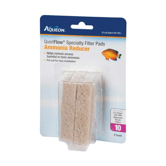 Aqueon QuietFlow 10 Specialty Filter Pads Ammonia Reducer 4 Pack, Aqueon
