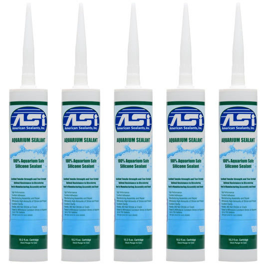 ASI Aquarium Silicone Sealant Clear - 10.2 oz - 5 Pack, ASI