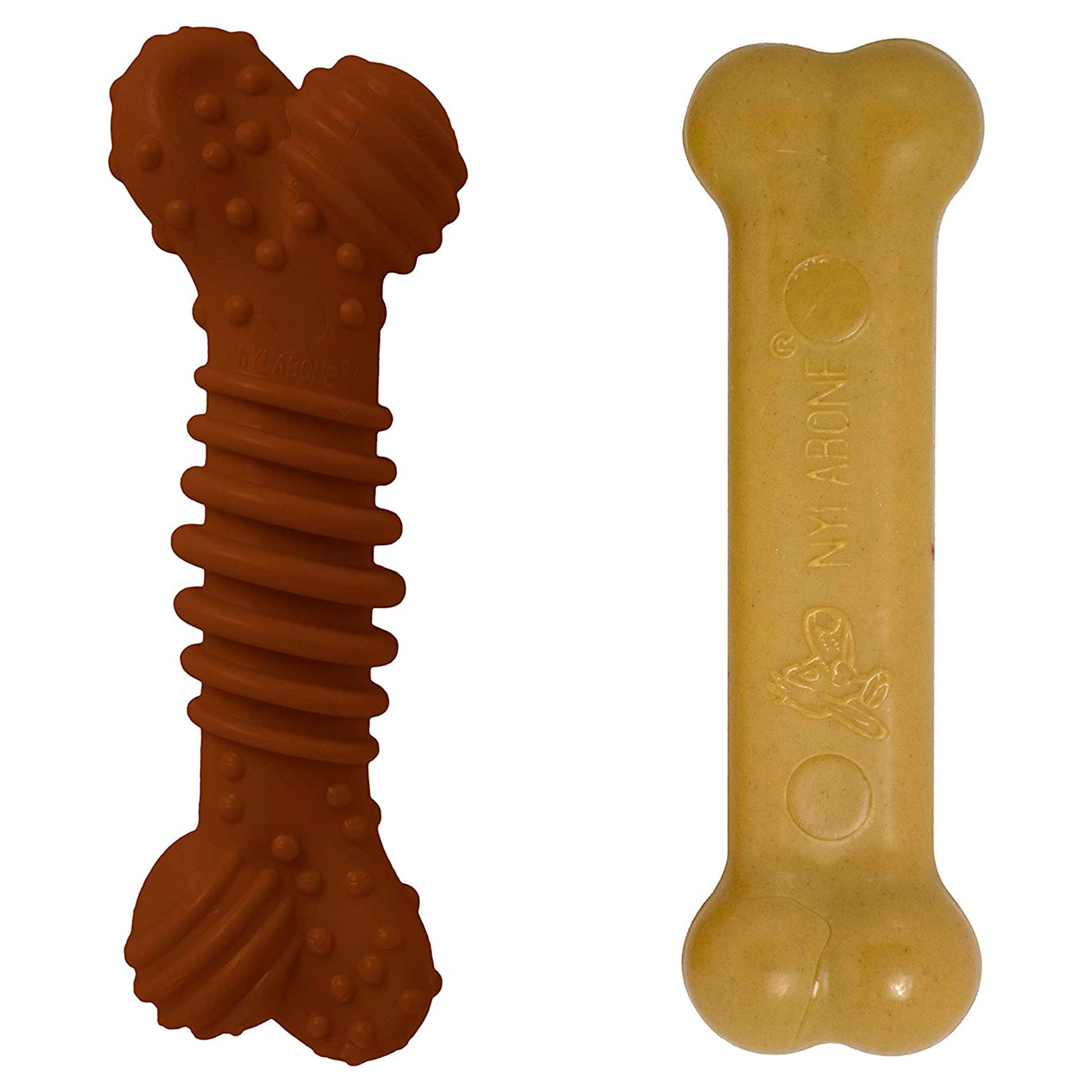 Nylabone Power Chew Durable Dog Chew Toys Twin Pack Flavor Medley & Peanut Butter Flavor Small/Regular - Up To 25 lb, Nylabone