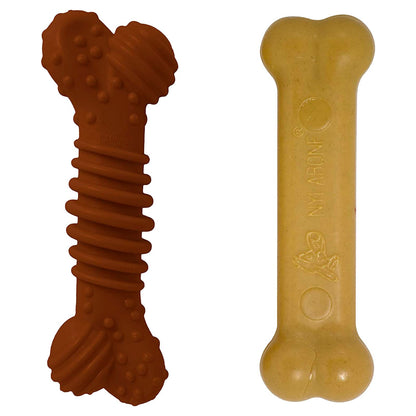 Nylabone Power Chew Durable Dog Chew Toys Twin Pack Flavor Medley & Peanut Butter Flavor Small/Regular - Up To 25 lb, Nylabone