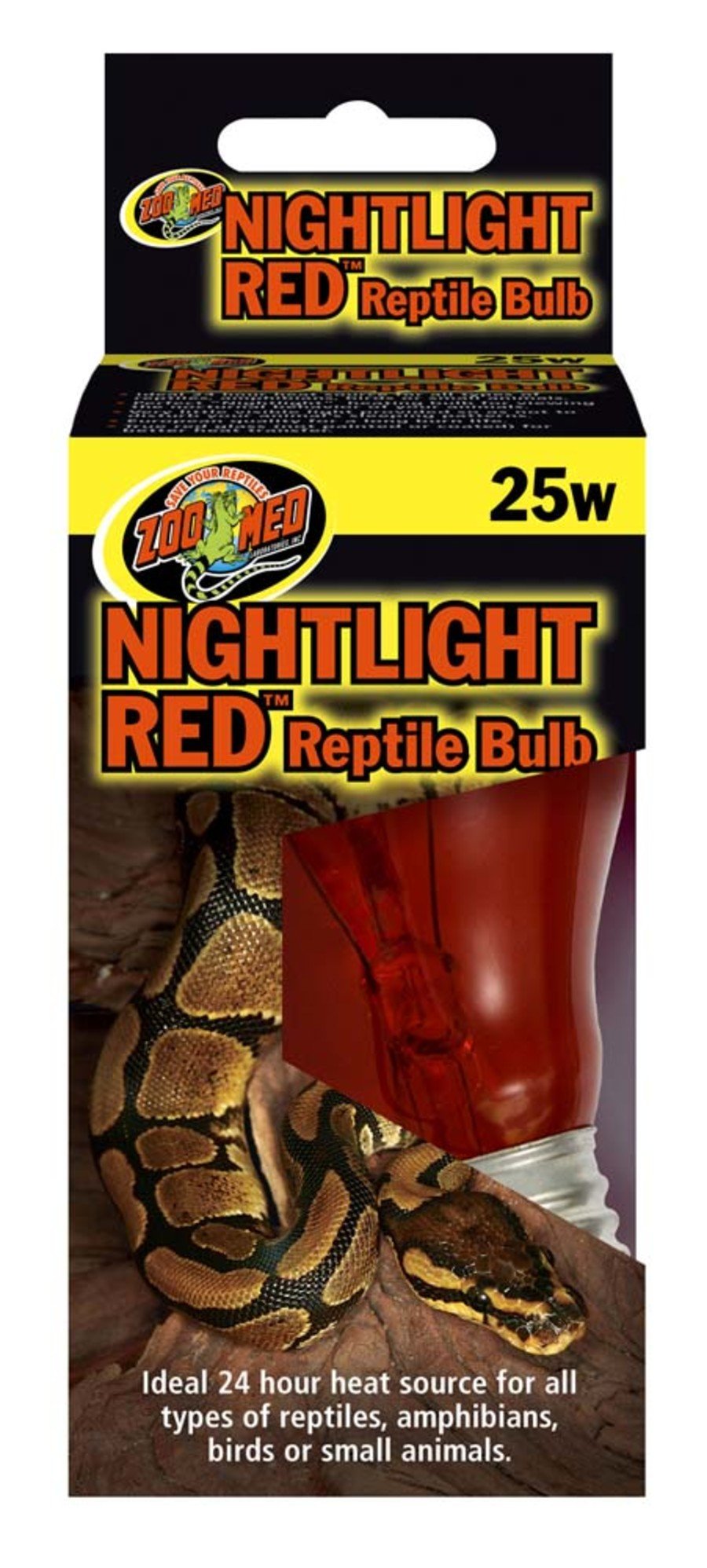 Zoo Med Nightlight Red Reptile Bulb Red 25 W, Zoo Med