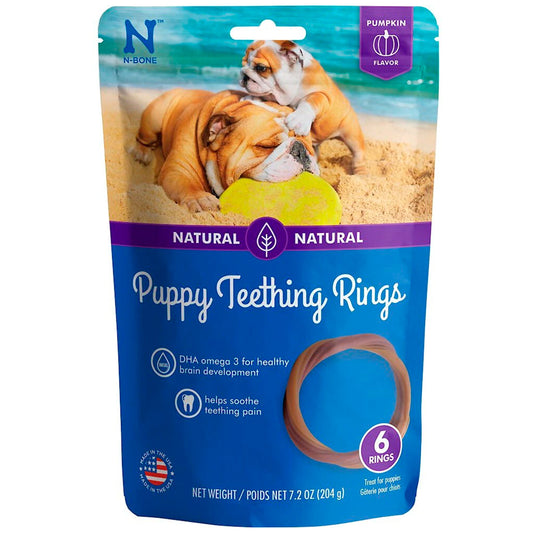 N-Bone Puppy Teething Rings Pumpkin, 7.2 oz, 6 pk, N-Bone