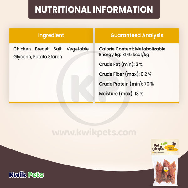 Information of Pet 'n Shape Chik 'n Breast Jerky Dog Treats 8-oz