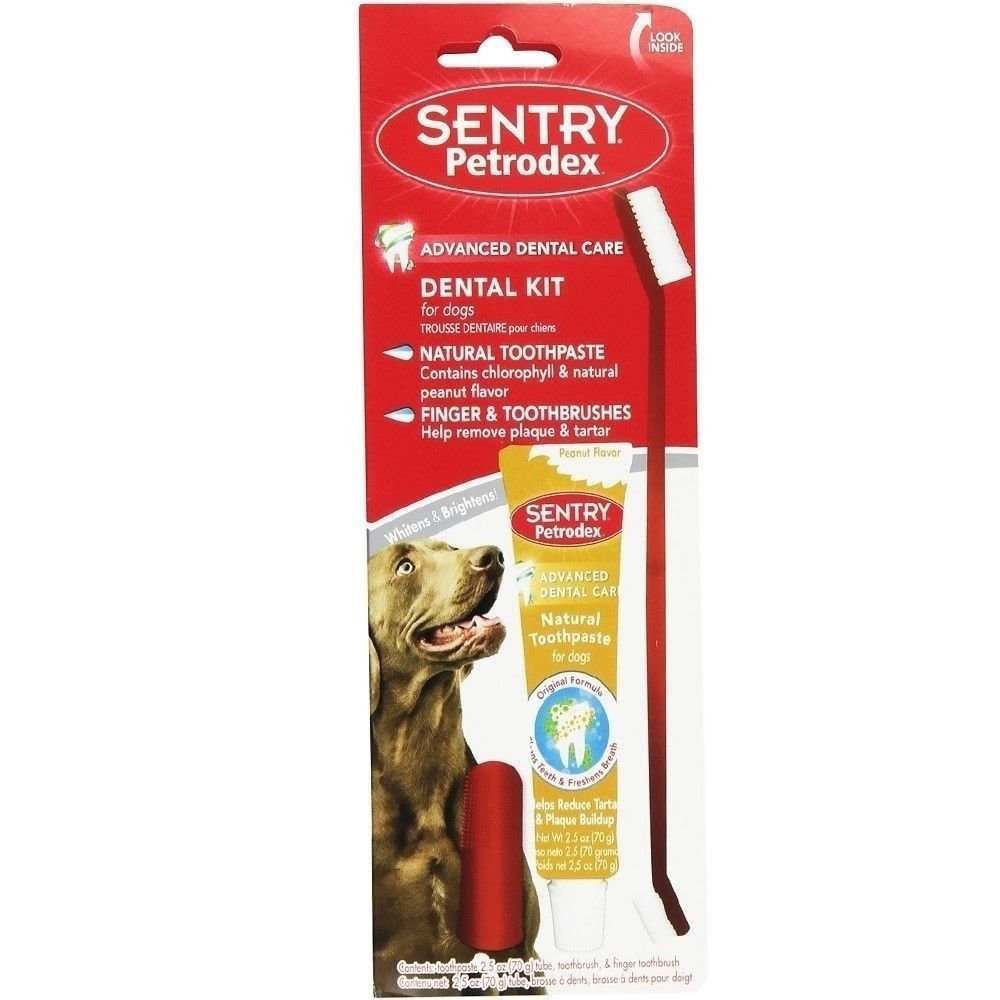 Sentry Petrodex Dental Kit (Natural Toothpaste + Toothbrush + Fingerbrush) - Kwik Pets
