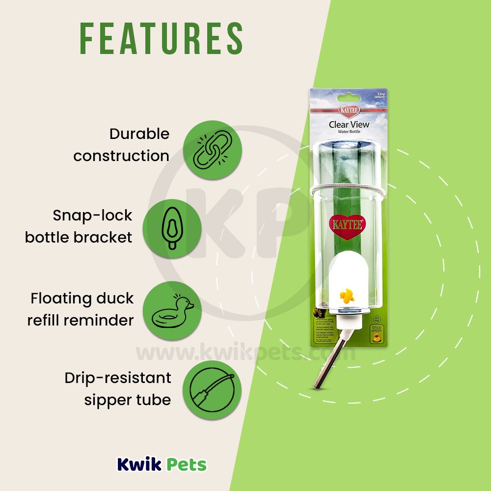 Kaytee Clear Water Bottle 32-oz, Kaytee
