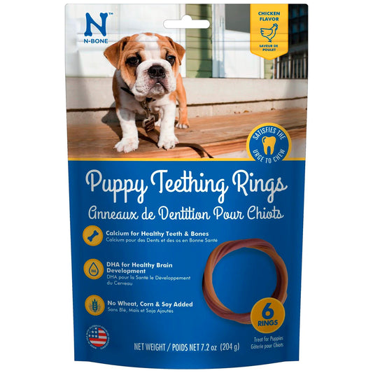 N-Bone Puppy Teething Ring Chicken Flavor 6 pk, N-Bone
