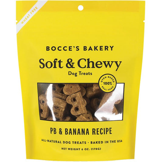 Bocce's Bakery Dog Soft & Chewy Peanut Butter Banana 6-oz, Bocce's Bakery