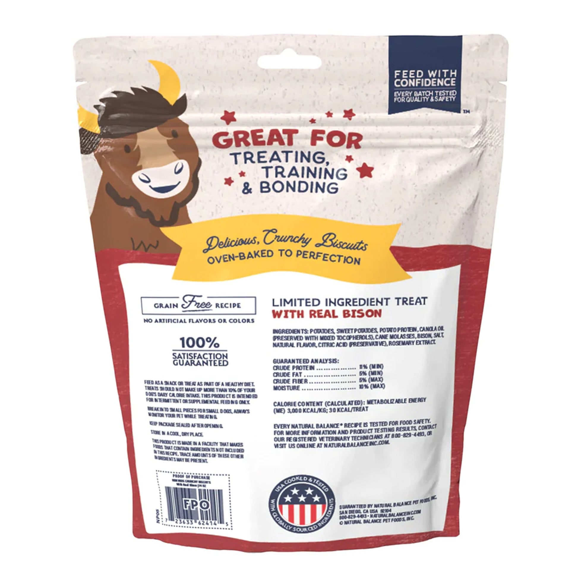 Natural Balance Pet Foods L.I.T. Original Biscuits Dog Treats Bison & Sweet Potato, 14 oz, Natural Balance