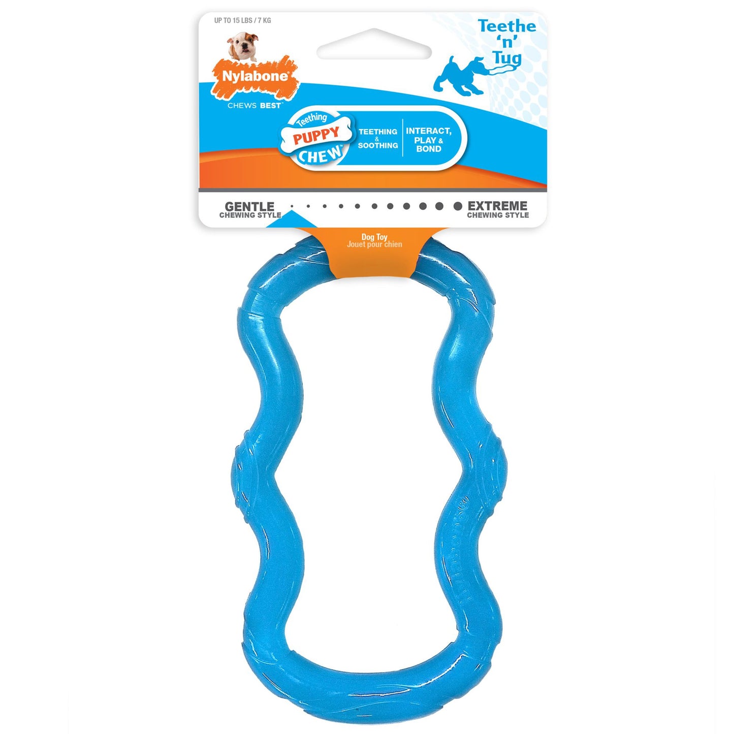 Nylabone Puppy Chew Toy, Teething Toy for Puppies, Puppy Tug Toy Tug Toy, XS/Petite (1 ct), Nylabone
