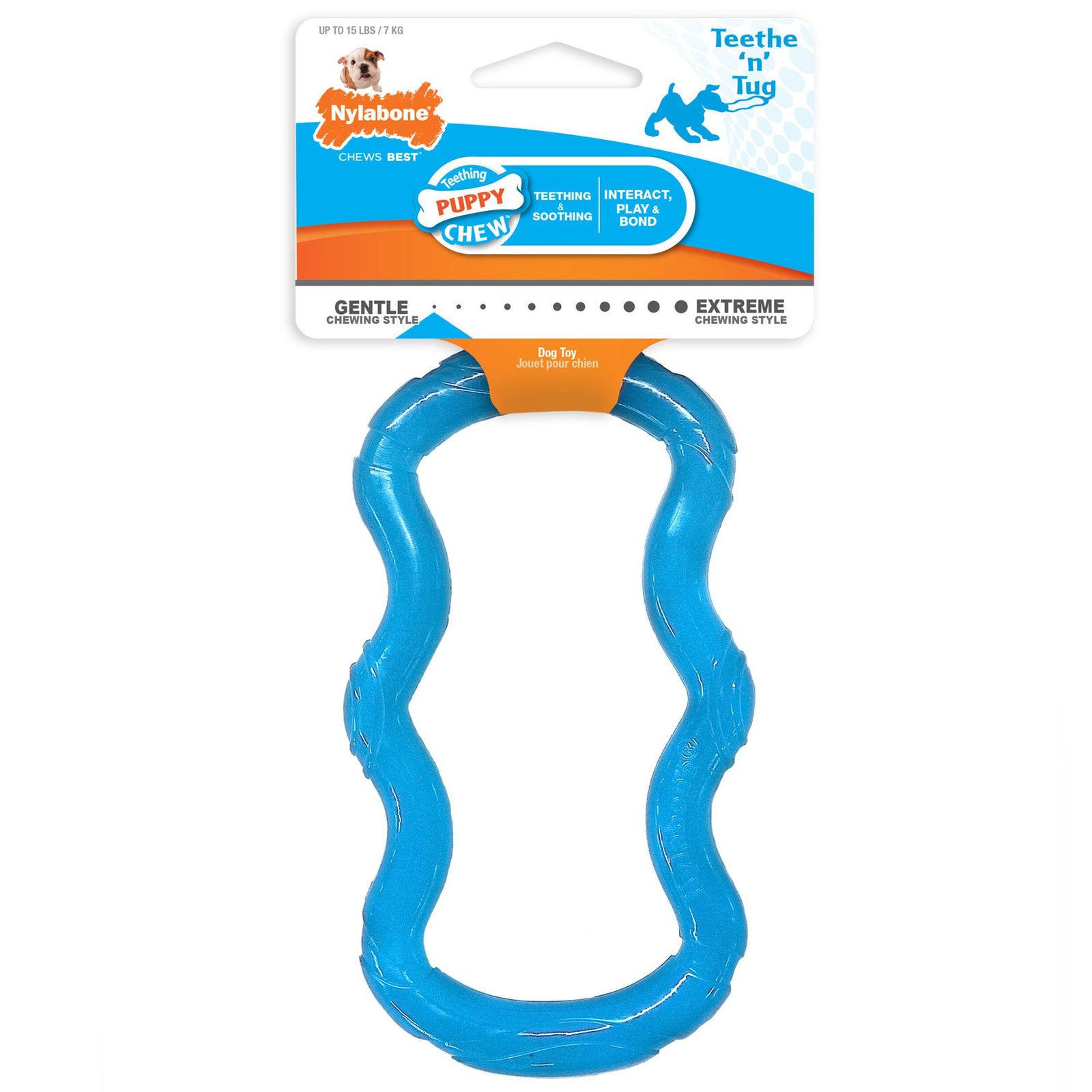 Nylabone Puppy Chew Toy, Teething Toy for Puppies, Puppy Tug Toy Tug Toy, XS/Petite (1 ct), Nylabone