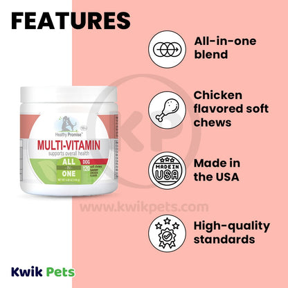 Four Paws Healthy Promise Dog Multivitamin Soft Chews Multivitamin, 120 ct, Four Paws