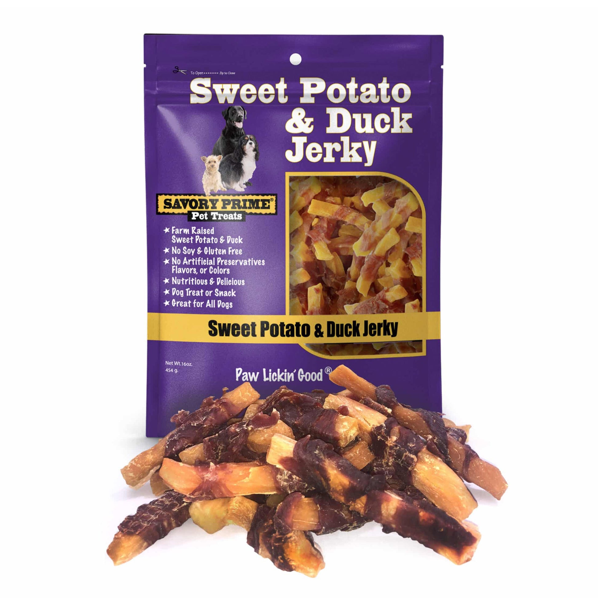 Savory Prime Natural Jerky Treats Sweet Potato & Duck, 8-oz, Savory Prime
