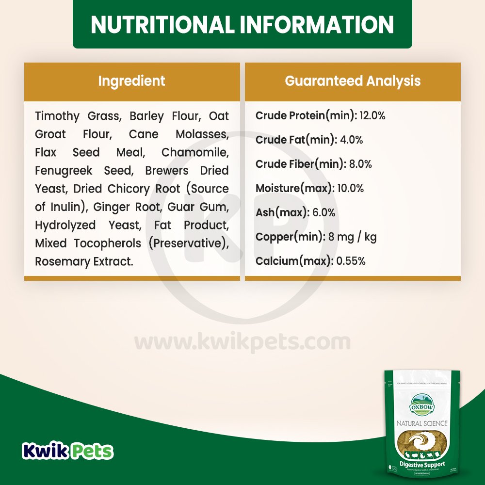 Oxbow Animal Health Natural Science Small Animal Digestive Support Supplement, 4.2 oz, Oxbow