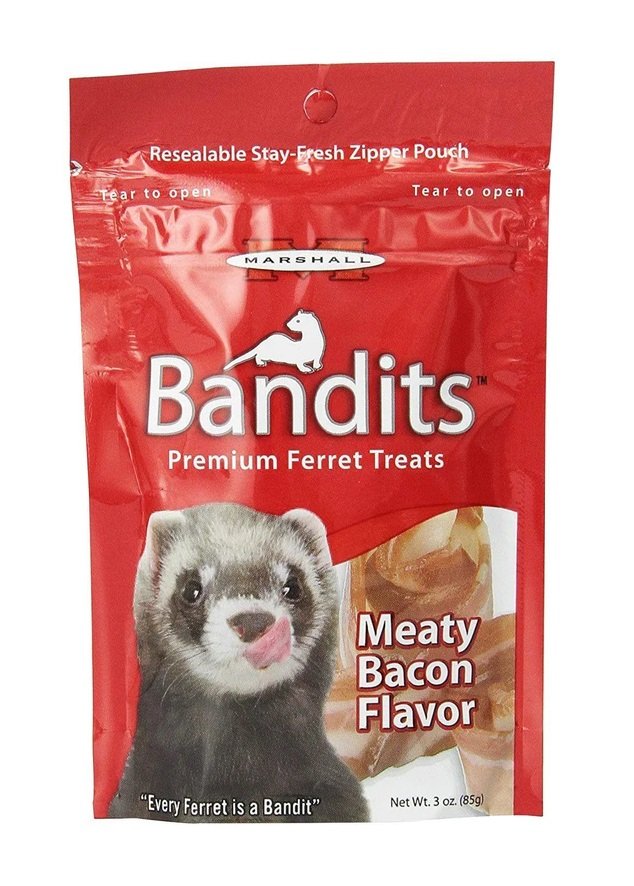 Marshall Pet Bandits Ferret Treat, Meaty Bacon, 3oz, Marshall Pet Products