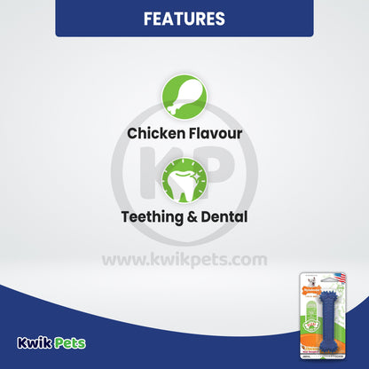 Nylabone Moderate Chew FlexiChew Dental Chew Toy Chicken, Small/Regular (1 ct), Nylabone