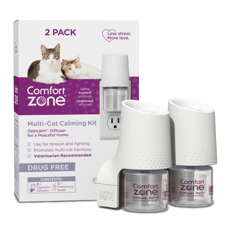 Comfort Zone Diffuser Kit for Cat Calming | MultiCat Calming Formula, Two pk Diffuser Kit, Comfort Zone