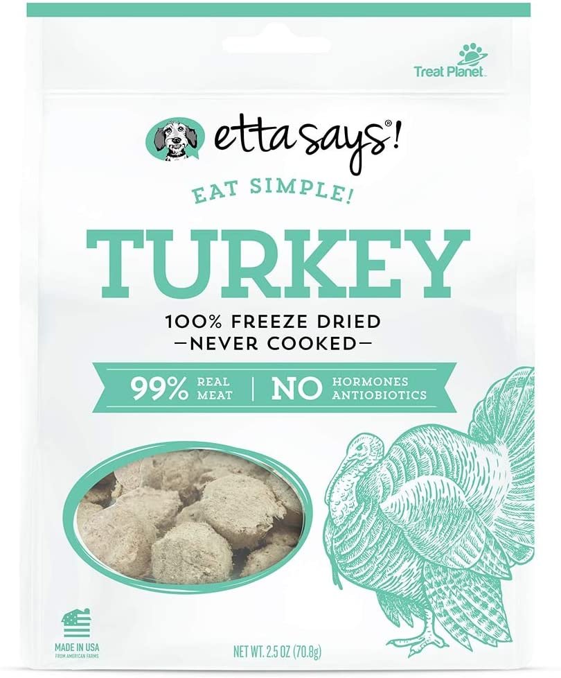 Etta Says! Eat Simple 100% Freeze Dried Turkey Dog Treats 2.5 oz, Etta Says