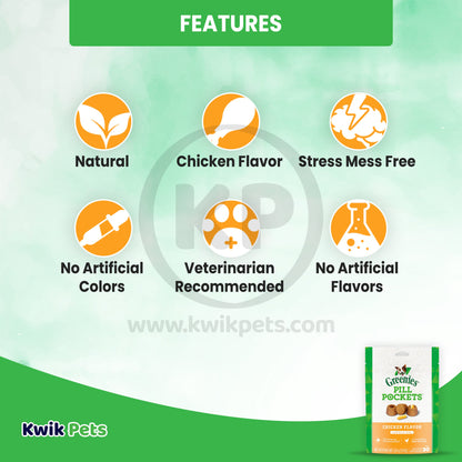 GREENIES PILL POCKETS Treats Chicken Flavor Capsule Size 7.9-oz, Greenies
