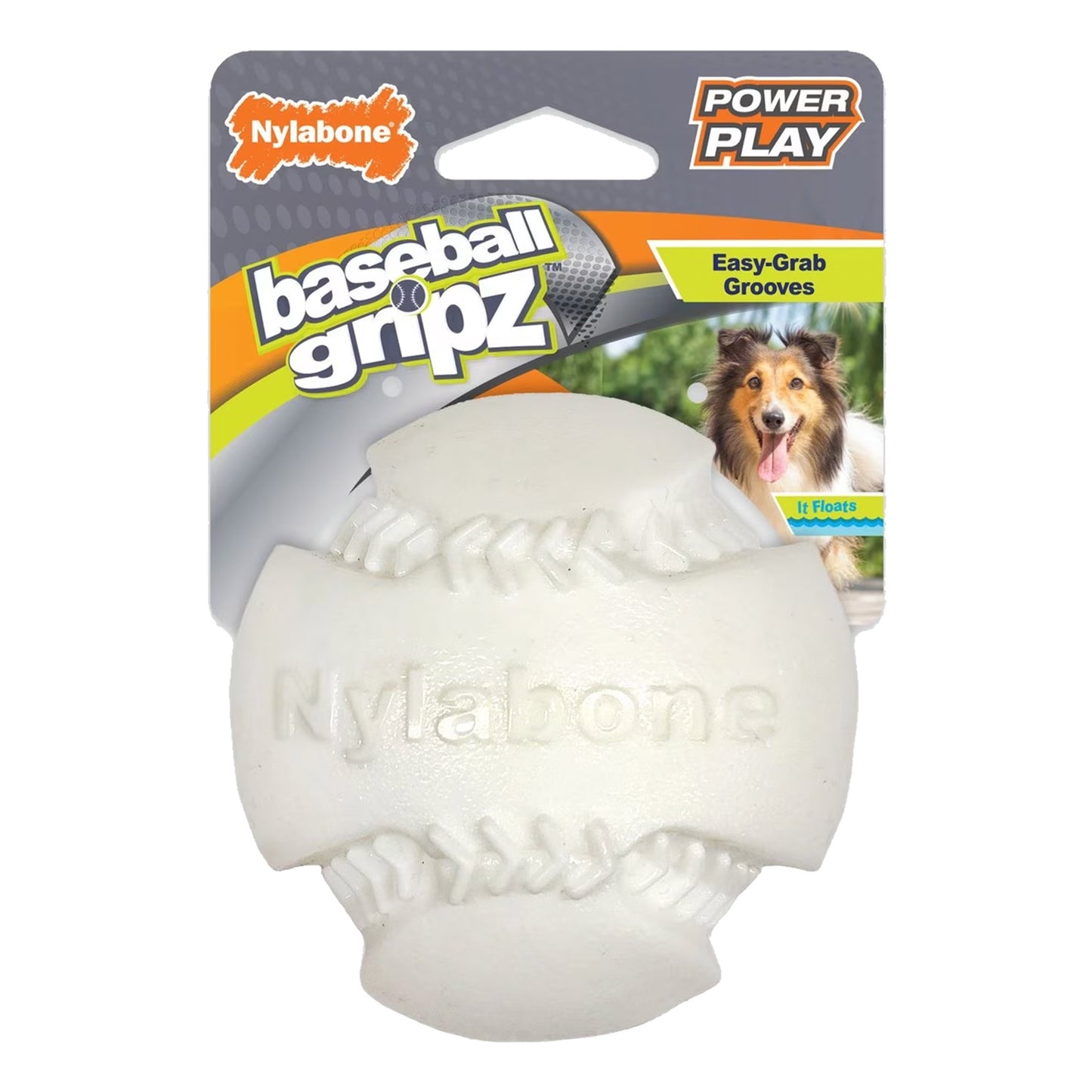 Nylabone Power Play Dog Baseball Gripz One Size (1 ct), Nylabone